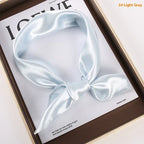 Solid Color Square Scarf Artificial Silk Small Square Towel - DanaFashionstore
