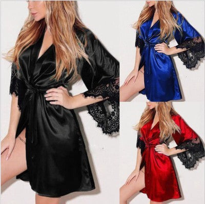 Women Lingerie Strap Transparent Lace Nightgown - Dana Fashion