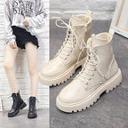 British Pure Color Ladies Waterproof Martin Boots - DanaFashionstore