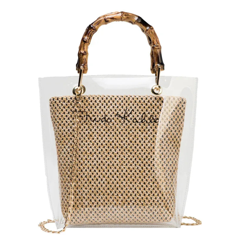 Transparent beach woven bag - DanaFashionstore