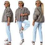Women's Solid Color Long Sleeved Cotton Padded Jacket 2026 - Winter Coat - DanaFashionstore