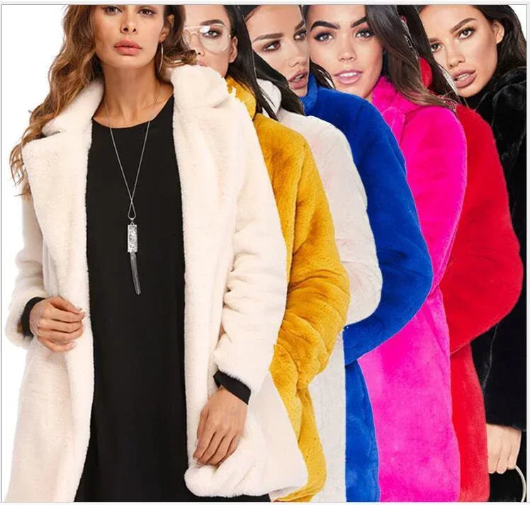 Faux Fur Coat Women 2025 - Long Sleeve Warm Plus Size Winter Jacket - DanaFashionstore