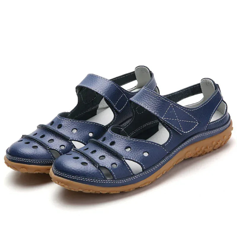 Hollow hole shoes leather mom shoes - DanaFashionstore