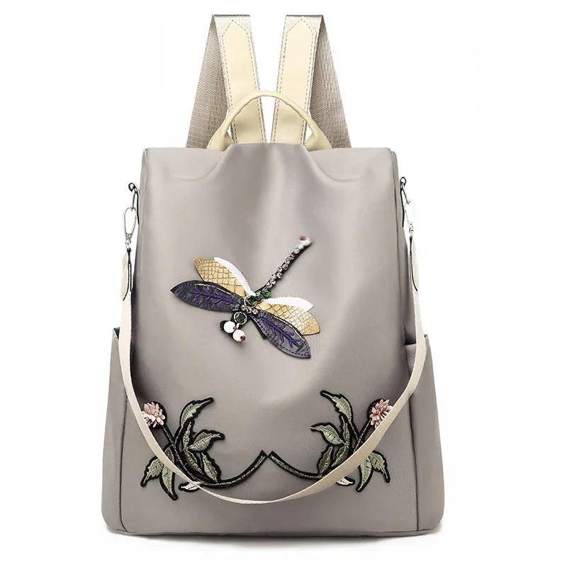 Oxford cloth embroidered Dragonfly Travel Backpack - DanaFashionstore