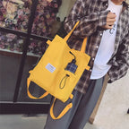 Harajuku Canvas Bags Students Handbag With Pockets Preppy Buckpack Shoulder Bag For Women Shoolbags - DanaFashionstore