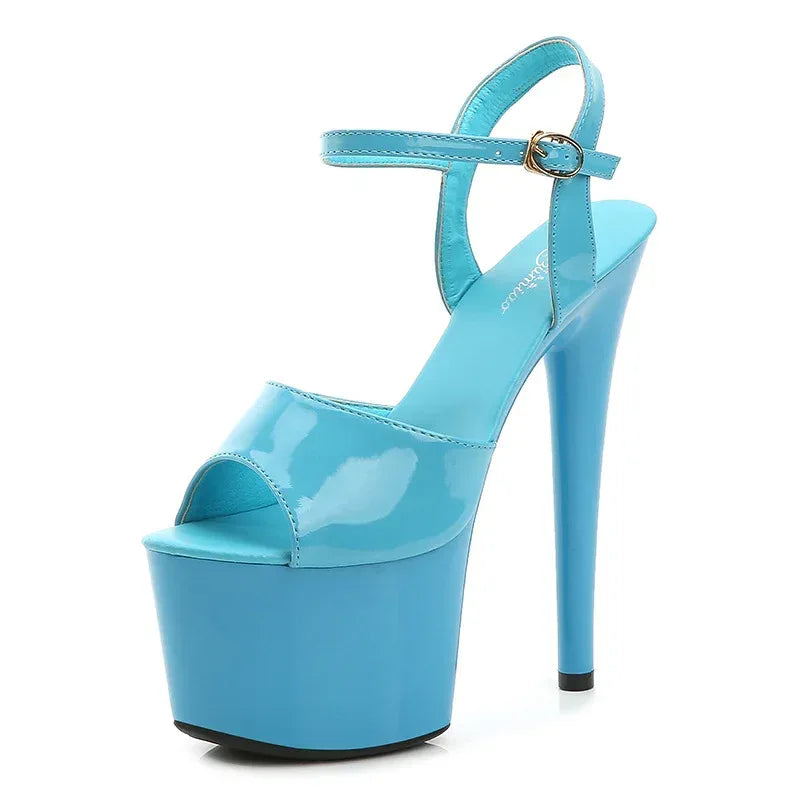 Summer New Patent Leather Fish Toe Shoes For Women High Heels Fine Sexy - DanaFashionstore
