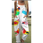 Digital 3D Print Button Suspenders 2026 - Casual Trousers Jumpsuit - DanaFashionstore