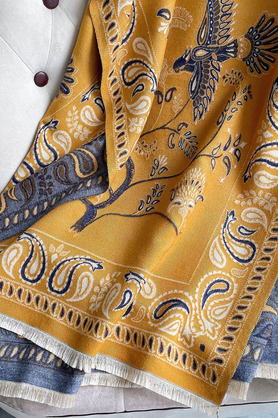 Women's Neck Warmer Office Blanket Cashmere-like Tassel Warm Scarf