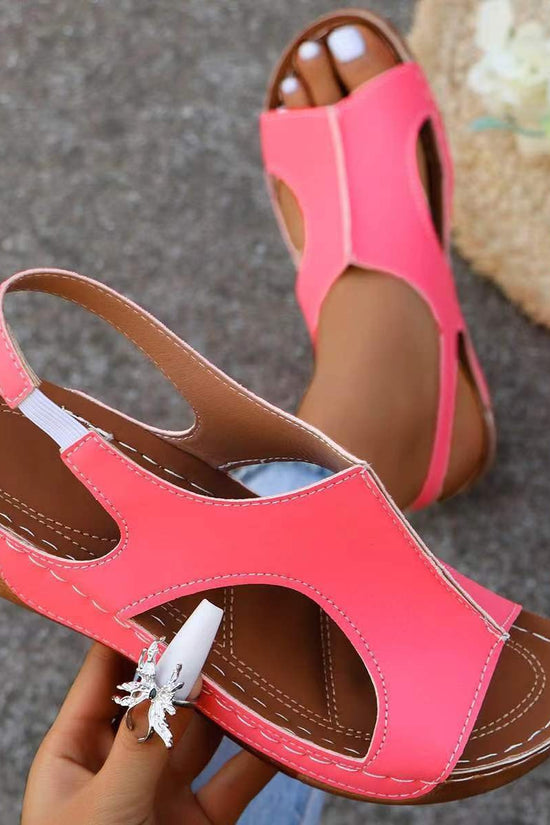 New Summer Wedges Sandals With Elastic Band Design Casual Fish Mouth Shoes For Women