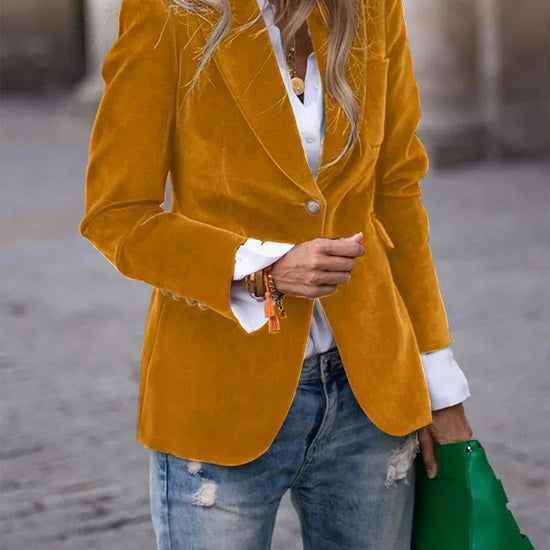 Velvet Lapel Casual Suit Business Fashion Slim Single-breasted Jacket Outwear Clothing For Women - DanaFashionstore