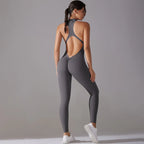 Solid Beauty-Back Yoga Jumpsuit 2026 - Fitness Running Dance Bodysuit - DanaFashionstore