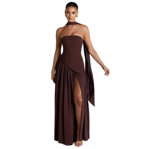 Color Matching Tube Top Dress 2026 - Sexy Off-Shoulder Summer Dress - DanaFashionstore