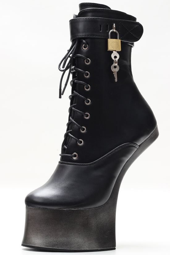 18cm Super High Heel Donkey Hoof Fancy Ankle Boots