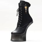 18cm Super High Heel Donkey Hoof Fancy Ankle Boots - DanaFashionstore