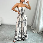 Wide-Leg Printed Jumpsuit 2026 - Slim Fit Tied Casual Jumpsuit - DanaFashionstore