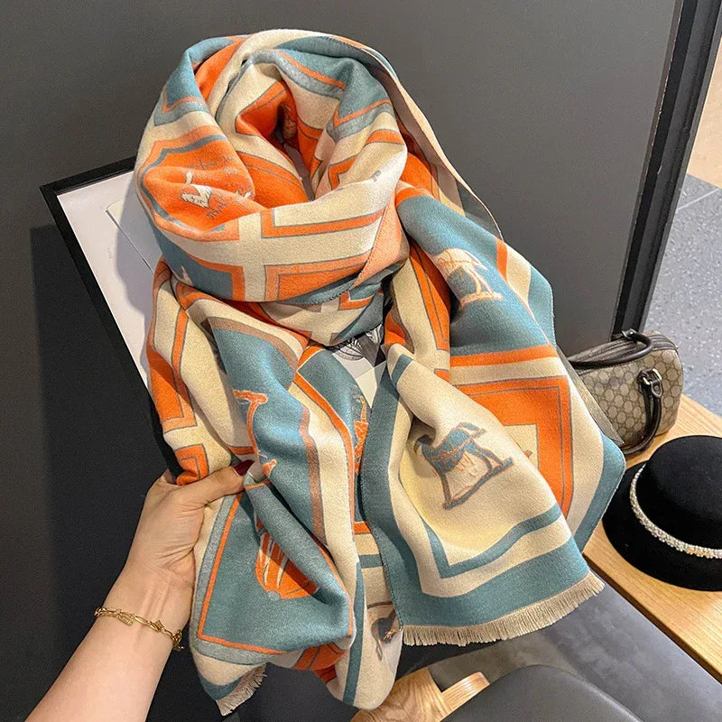 Carriage Artificial Cashmere Scarf Women's Dual-use Air Conditioning Shawl - DanaFashionstore