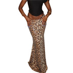 Leopard Print Sequin Stitching Stretch Skirt - DanaFashionstore