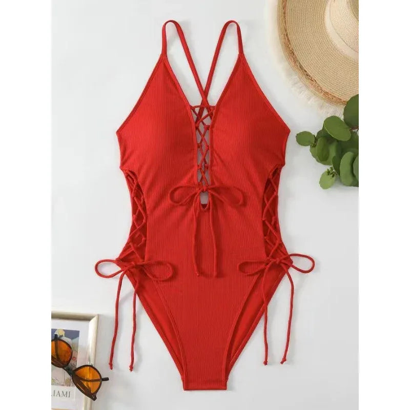 European And American Sexy Backless Siamese Bikini Swimsuit - DanaFashionstore