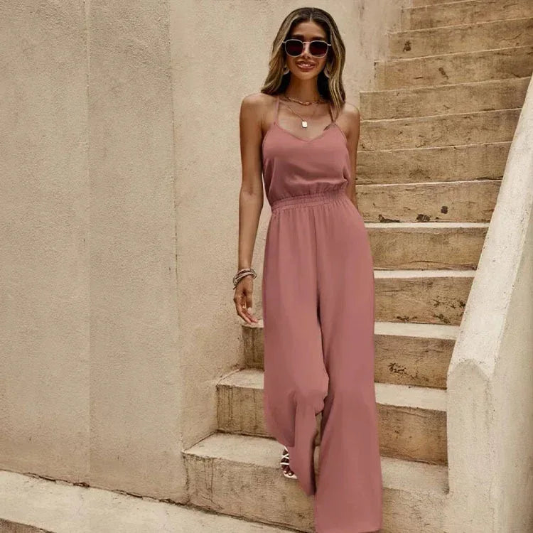 Loose Strap Tube Top Jumpsuit 2026 - High-End Drape Jumpsuit - DanaFashionstore