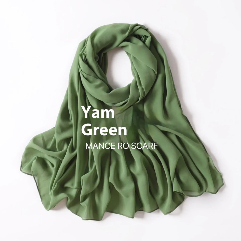 Pure Color Pearl Chiffon Scarf Headcloth Veil Chiffon Scarf - DanaFashionstore
