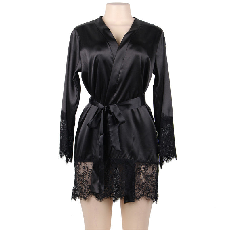 Silk Lace Nightgown With Binding - Dana Fashion