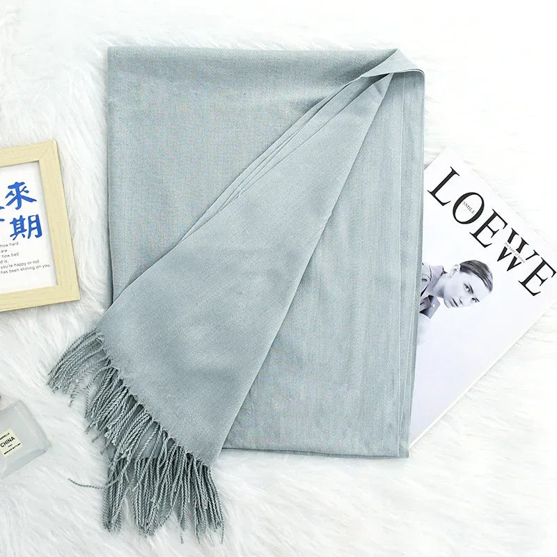 Annual Meeting Warm Cashmere Tassel Scarf - DanaFashionstore