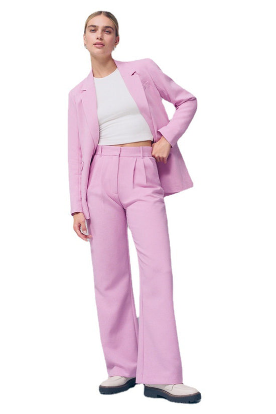 Pocket High Waist Wide-leg Casual Pants Women