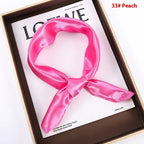 Solid Color Square Scarf Artificial Silk Small Square Towel - DanaFashionstore