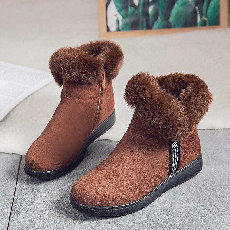 Plus Fleece Ankle Boots Thicken Middle-aged And Elderly Cotton Shoes - DanaFashionstore
