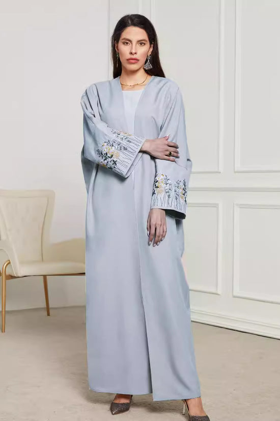 Middle East Muslim Clothing Robe Embroidered Cardigan Dress