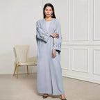 Middle East Muslim Embroidered Cardigan Dress Robe - Elegant Islamic Clothing - DanaFashionstore