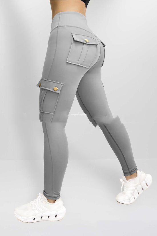 Workwear With Pocket Fitness Pants For Women High Elastic Tight