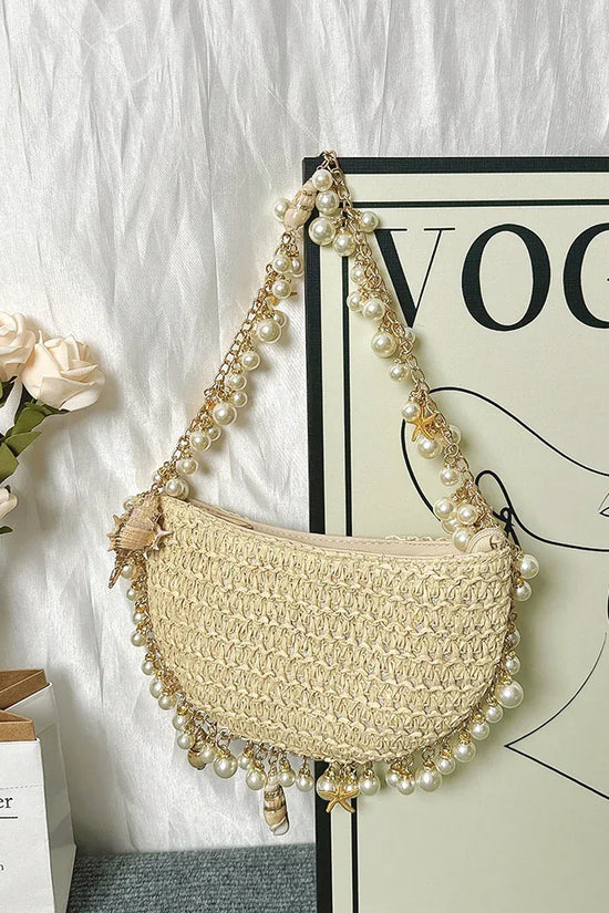 Summer Seaside Holiday Pearl Conch Straw Bag - DanaFashionstore