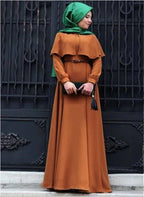 Plus Size Muslim Dress Cape - Elegant Hui Costume Arab National Robe for Women - DanaFashionstore