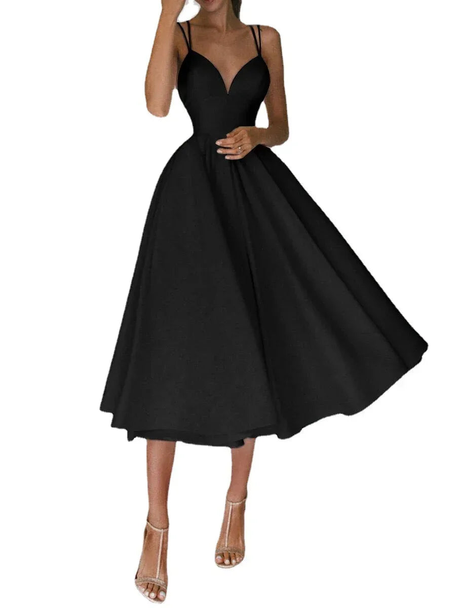 Sexy V-neck Suspender Dress Summer Fashion A-Line Long Dresses For Women - DanaFashionstore