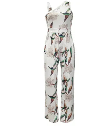 Fashion One-Shoulder Print Jumpsuit 2026 - Temperament Party Jumpsuit - DanaFashionstore