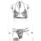 Printed Tether Chain Bikini Fashion Swimsuit Set - DanaFashionstore