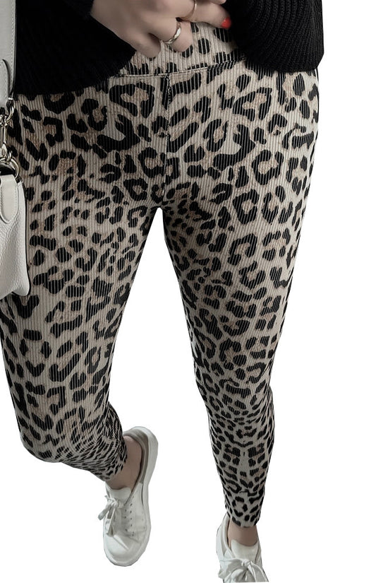 Comfortable High Waist Soft Leopard Print Home Trousers - Dana Fashion