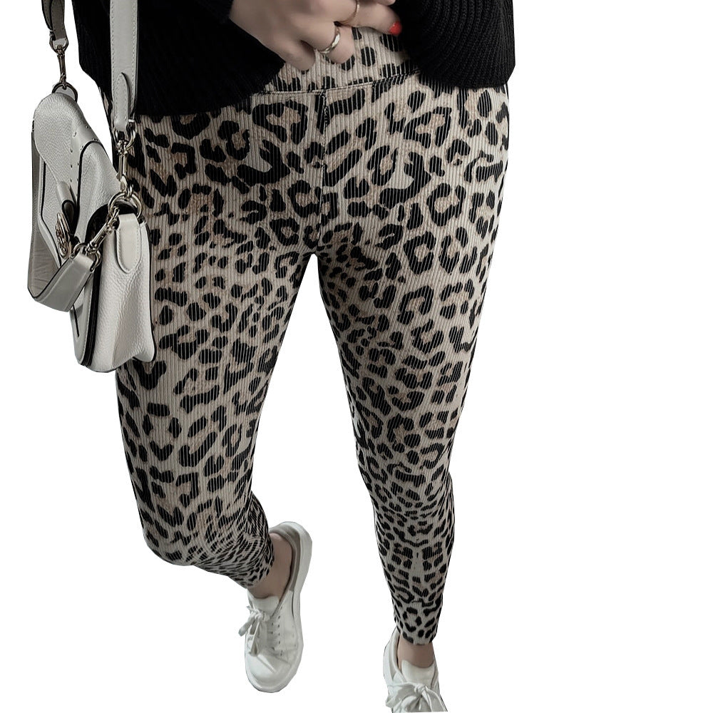 Comfortable High Waist Soft Leopard Print Home Trousers - Dana Fashion