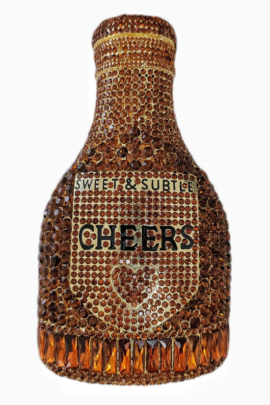 Champagne Bottle Rhinestone Evening Clutch Women's Bag - Dana Fashion