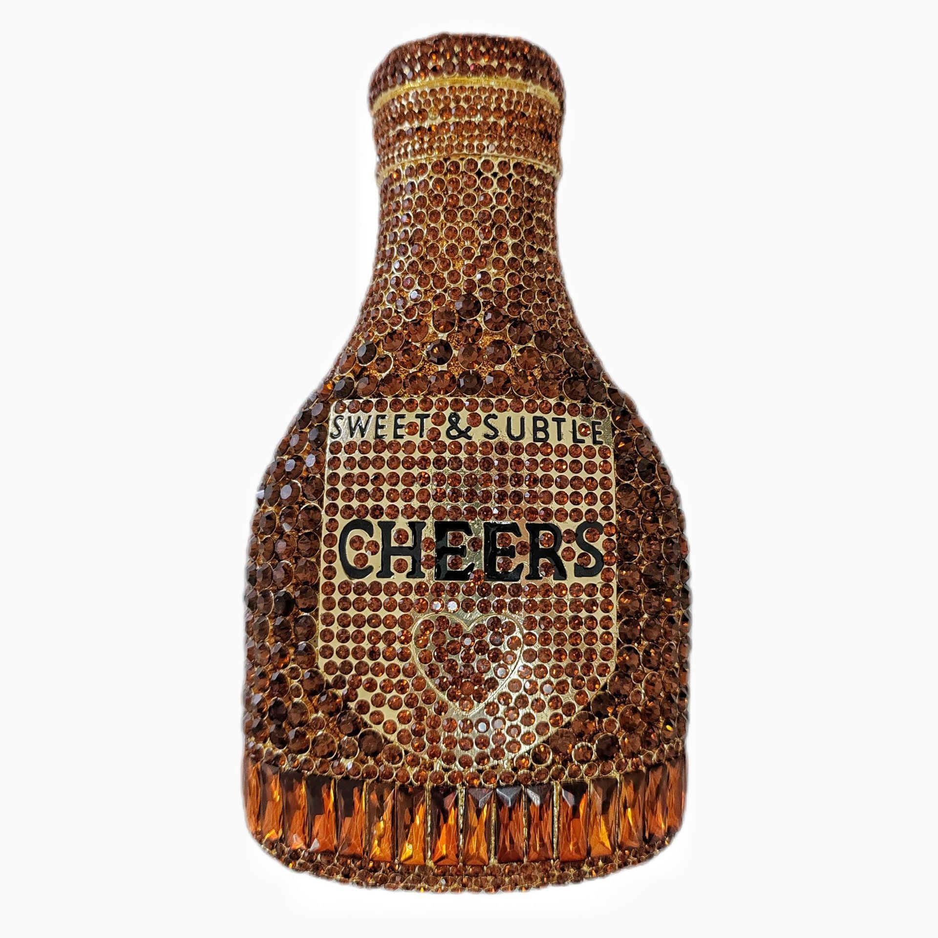 Champagne Bottle Rhinestone Evening Clutch Women's Bag - Dana Fashion