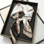 Artificial Silk Striped High-grade Korean Style Stylish Beach Arm Bag Silk Scarf - DanaFashionstore