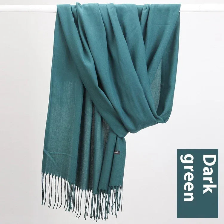 Pure Color Warm Keeping Scarf All-match Cashmere Shawl - DanaFashionstore