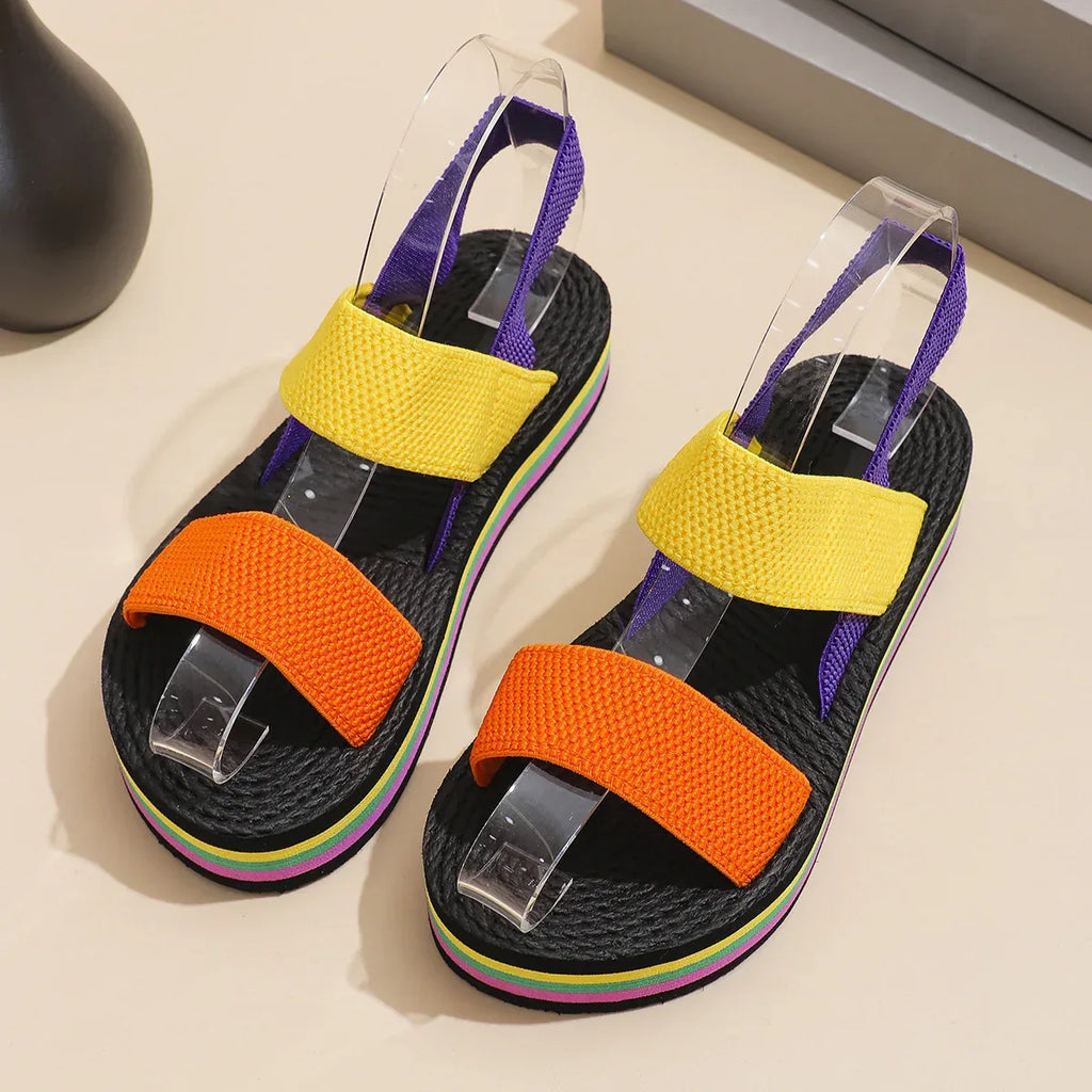 Women's Non-slip Wear-resistant Comfortable Soft Bottom Color Flat Sandals - DanaFashionstore