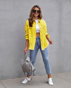 Fashion Ripped Shirt Jacket Female Autumn And Spring Casual Tops Womens Clothing - DanaFashionstore