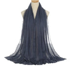 Pleated Viscose Yarn Monochrome Scarf Natural Wrinkled Cotton And Linen Burrs - DanaFashionstore