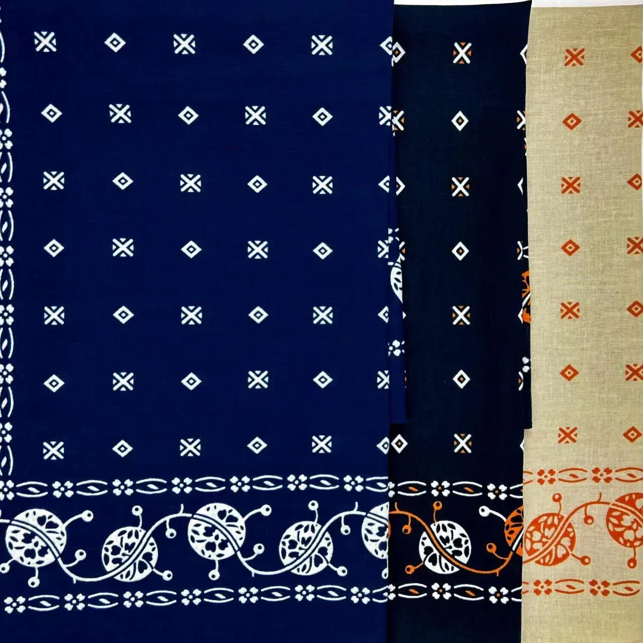 Cotton Vintage Printed Square Scarf Riding Pocket - DanaFashionstore