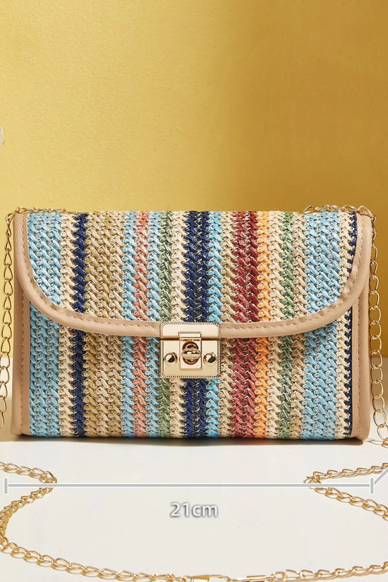 Woven Rainbow Fashion Crossbody Chain Square Bag - DanaFashionstore