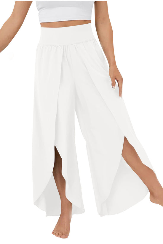 Loose Split Yoga Pants Summer Elastic High Waist Wide Leg Trousers Women's Fashion Versatile Clothing