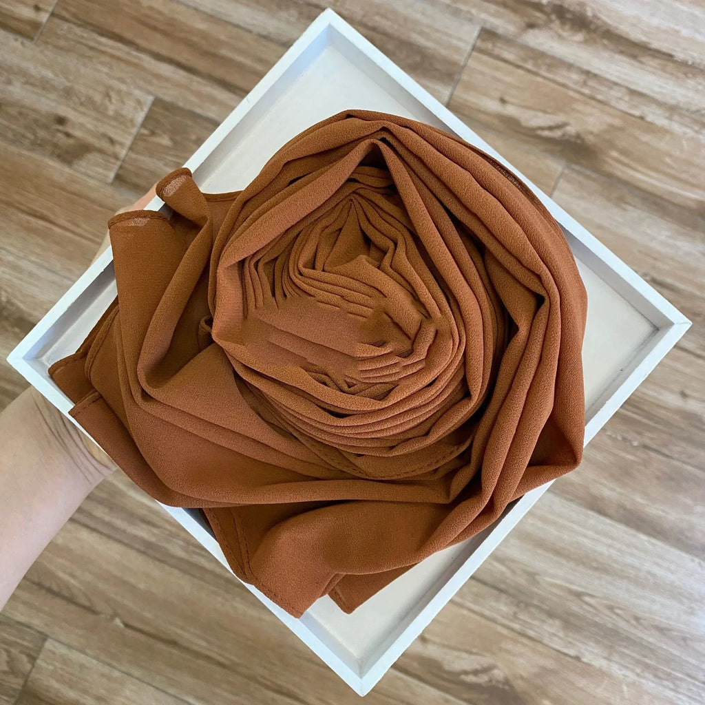 Women's Hijab Solid Pearl Chiffon Scarf - DanaFashionstore